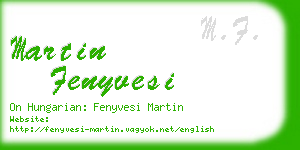 martin fenyvesi business card